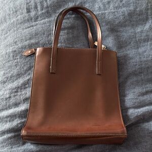 Frederic T PARIS Chocolate Brown Leather Tote Bag